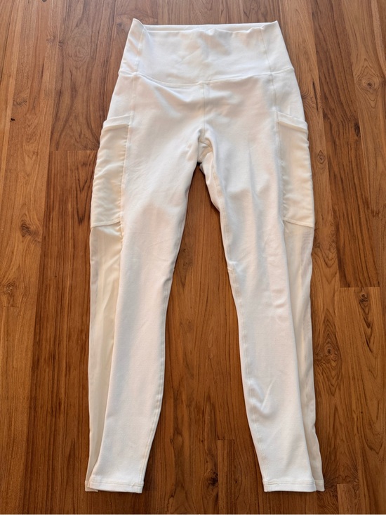 Fabletics Pants - Powerhold by Fabletics White Leggings Women’s Small Mesh Sides Pockets